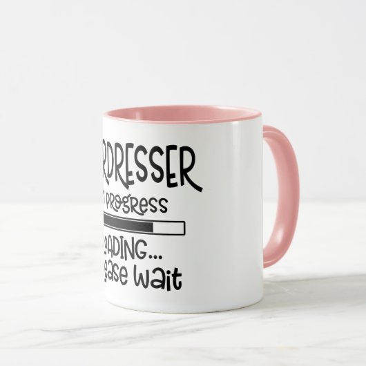 Kapper in uitvoering Grappige haarstylist Mok (Voorkant rechts)