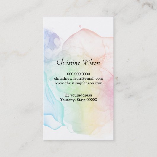 Kapper inkt spatten visitekaartje (Achterkant)