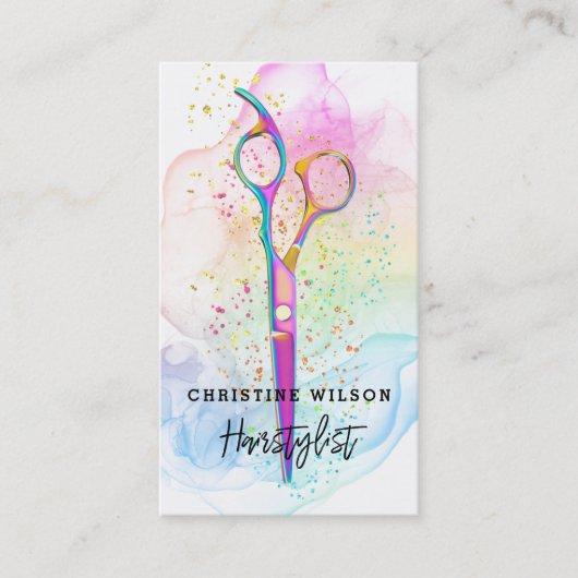 Kapper inkt spatten visitekaartje (Voorkant)