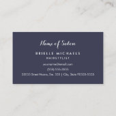 kapper kam met roze bloem visitekaartje (Achterkant)