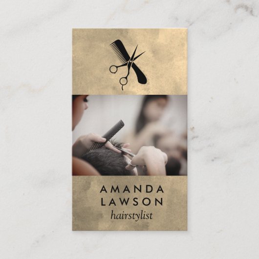 kapper | Kamschaar Logo Visitekaartje (Voorkant)