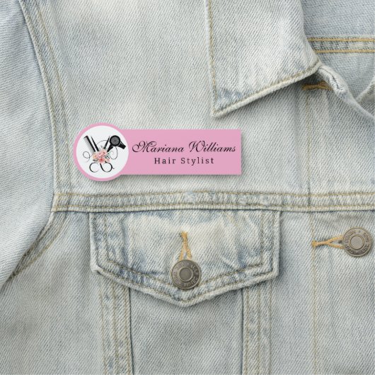 kapper kapper bloemenschaar roze naamplaatje (In situ)