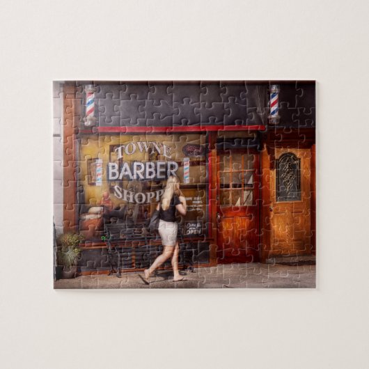 Kapper - Kapperszaak - Tijd voor een knipbeurt Legpuzzel (Horizontaal)