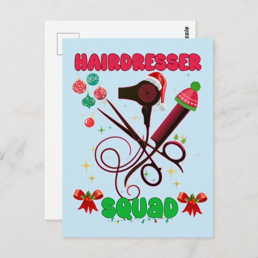 Kapper Kerst Squad Haar Salon Grappig Briefkaart (Voorkant / Achterkant)