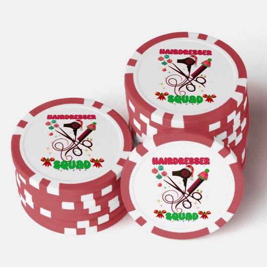 Kapper Kerst Squad Haar Salon Grappig Poker Chips (Opstapeling)