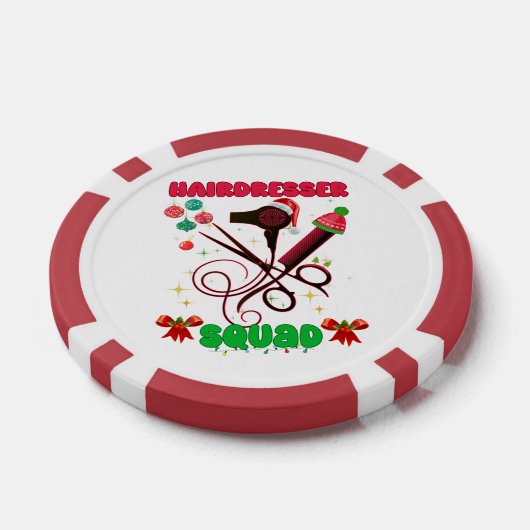 Kapper Kerst Squad Haar Salon Grappig Poker Chips (Enkel)