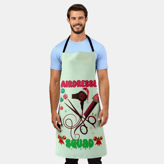 Kapper Kerst Squad Haar Salon Grappig Schort (Gedragen)