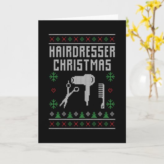 Kapper Kerstmis Kaart (Gele Bloem)