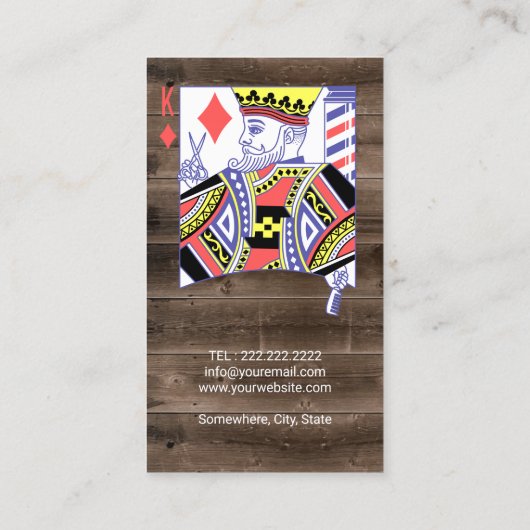 Kapper King Kapper Rustiek Hout Stylist Visitekaartje (Achterkant)