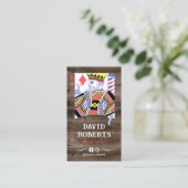 Kapper King Kapper Rustiek Hout Stylist Visitekaartje (Staand voorkant)