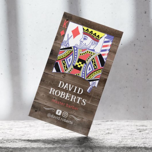 Kapper King Kapper Rustiek Hout Stylist Visitekaartje