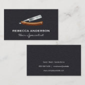 kapper | Lederen achtergrond Visitekaartje (Voorkant / Achterkant)