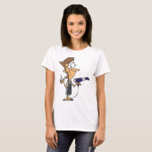 Kapper met schaar t-shirt (Voorkant volledig)