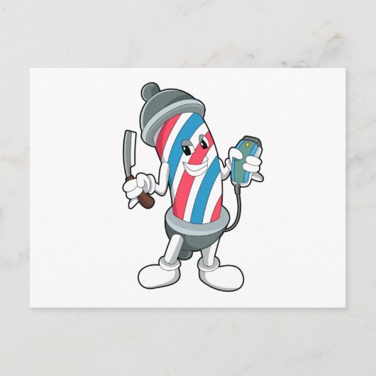 Kapper met scheermes briefkaart (Voorkant)