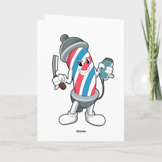 Kapper met scheermes kaart (Achterkant)