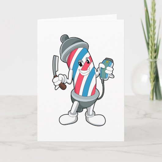 Kapper met scheermes kaart (Voorkant)