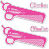 Kapper Mirror Naam Contour Sticker (Voorkant)