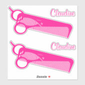 Kapper Mirror Naam Contour Sticker (Vel)