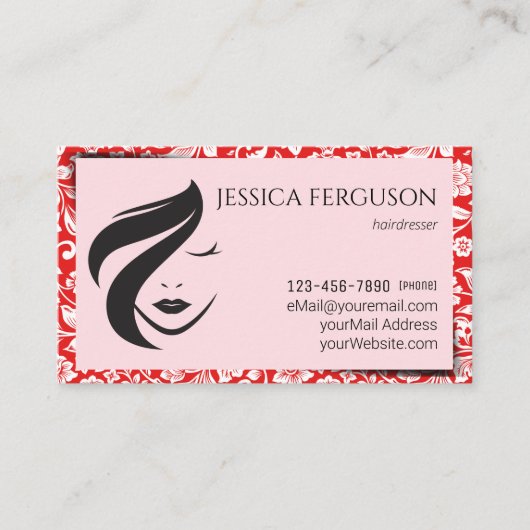 Kapper Modern Flower Design Visitekaartje (Voorkant)