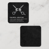 kapper | Monogram | kapper Vierkante Visitekaartje (Voorkant / Achterkant)