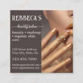 Kapper nagels make-up wimper QR-code Vierkante Visitekaartje (Voorkant)