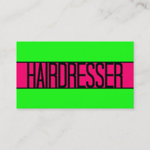 Kapper Neon Green en Hot Pink Visitekaartje