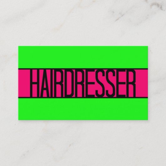 Kapper Neon Green en Hot Pink Visitekaartje (Voorkant)