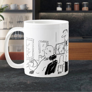 Kapper of Kapsalon Cartoon. Herensalon Grote Koffiekop