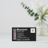 Kapper paal overlay winkel aangepaste foto visitekaartje (Staand voorkant)