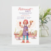 Kapper Pensioen Party Uitnodiging (Staand voorkant)
