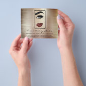 Kapper prijslijst Roos Lash Brow Make-up Lips Flyer (Hand)