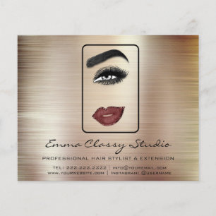 Kapper prijslijst Roos Lash Brow Make-up Lips Flyer