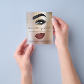 Kapper prijslijst Roos Lash Brow Make-up Lips Flyer (Hand)