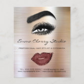 Kapper prijslijst Roos Lash Brow Make-up Lips Flyer (Voorkant)