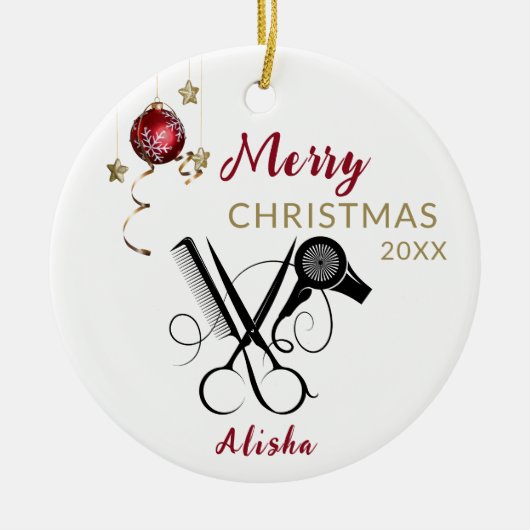 Kapper Professionele Salon Keramisch Ornament (Voorkant)