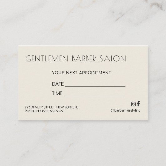 Kapper salon modern  volgende afspraak visitekaartje