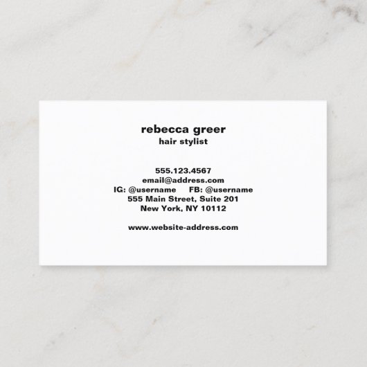 Kapper Salon Roos Gouden Faux Sequins Visitekaartje (Achterkant)