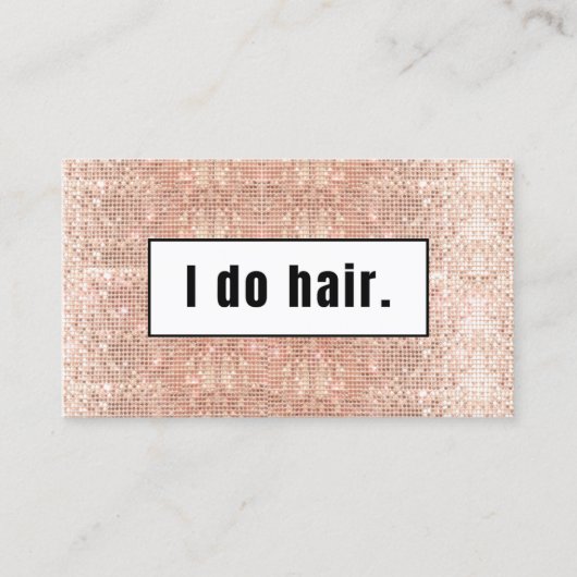 Kapper Salon Roos Gouden Faux Sequins Visitekaartje (Voorkant)