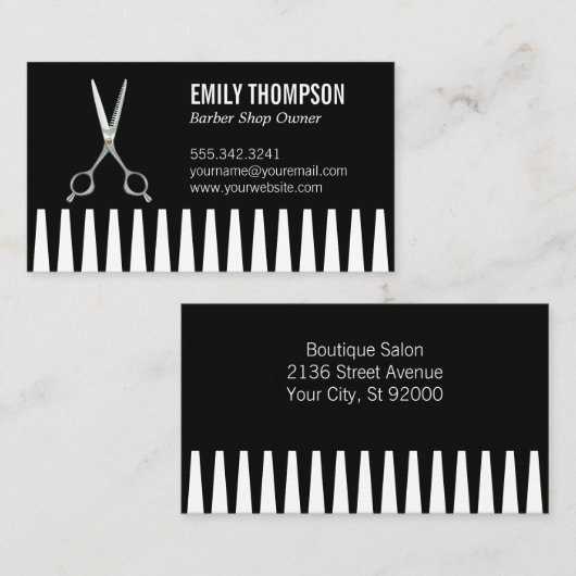 kapper salon schaar | kamachtergrond visitekaartje (Voorkant / Achterkant)
