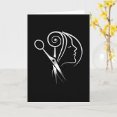 Kapper Saloon Kapper Shop Logo Kaart (Gele Bloem)