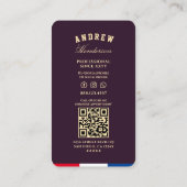 Kapper Schaar Elegant Paarse Goud Rood Wit Blauw Visitekaartje (Achterkant)