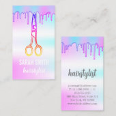 kapper schaar holografisch modern visitekaartje (Voorkant / Achterkant)