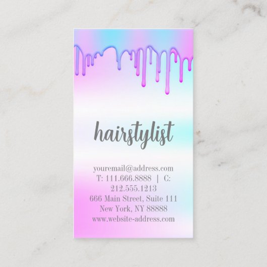 kapper schaar holografisch modern visitekaartje (Achterkant)