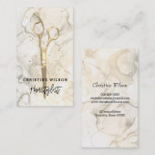 Kapper schaar inkt spatten visitekaartje (Voorkant / Achterkant)