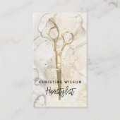 Kapper schaar inkt spatten visitekaartje (Voorkant)