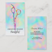 Kapper schaar logo pastel kleuren visitekaartje (Voorkant / Achterkant)