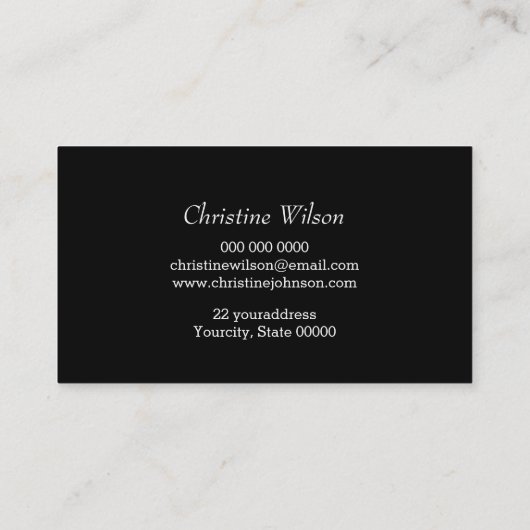 Kapper schaar op zwart visitekaartje (Achterkant)