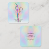 Kapper schaar pastel kleuren vierkante visitekaartje (Voorkant / Achterkant)