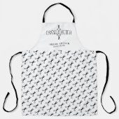 Kapper schaar patroon kapperszaak zwart-wit schort (Voorkant)