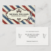 kapper-schaar | Rood Wit Blauw Strepen Afsprakenkaartje (Voorkant / Achterkant)